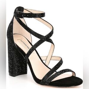 Antonio Melani Black Strappy Heels Size 7.5